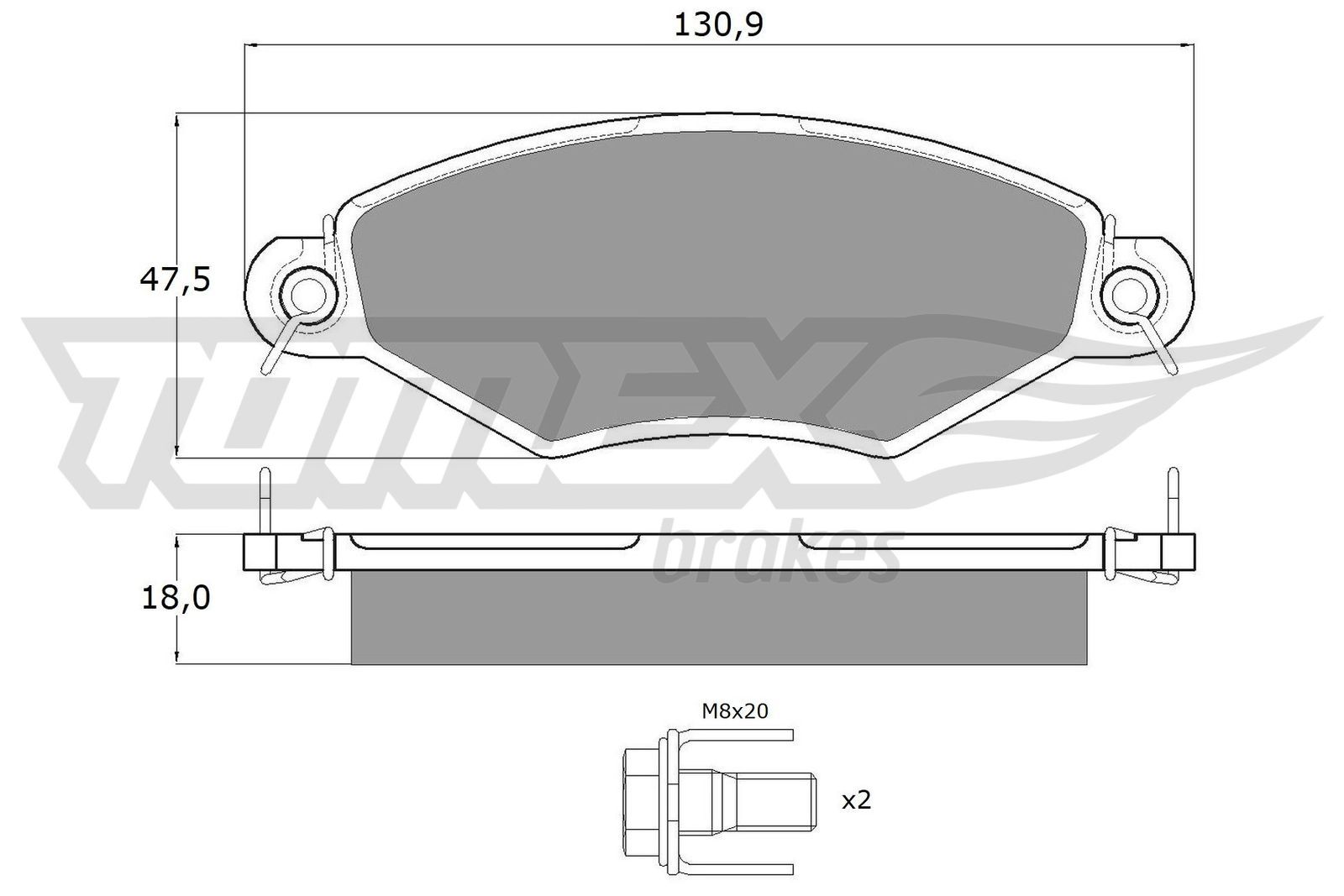 Obrázok Sada brzdových platničiek kotúčovej brzdy TOMEX Brakes  TX1215
